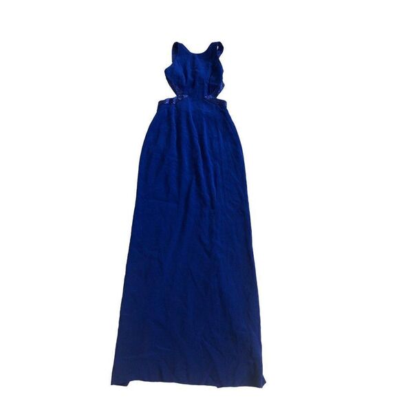 Cache Cut Out Open Back Beaded Trim Royal Blue Dress Size 2 - Picture 1 of 7